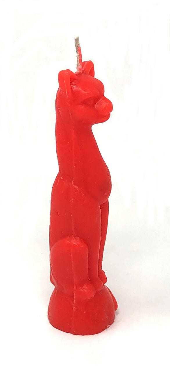 Cat Candle Red
