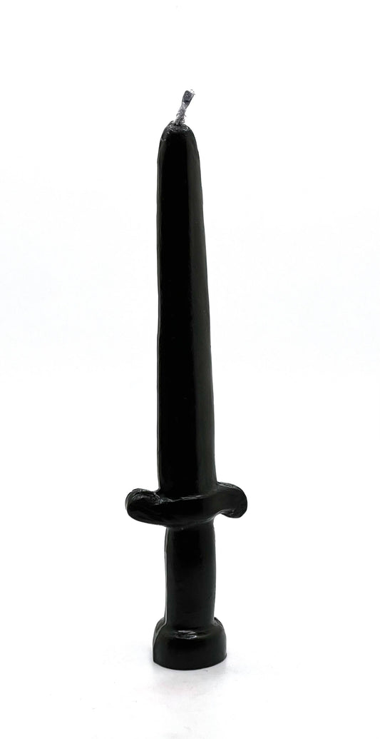 Sword Image Candle Black 7"