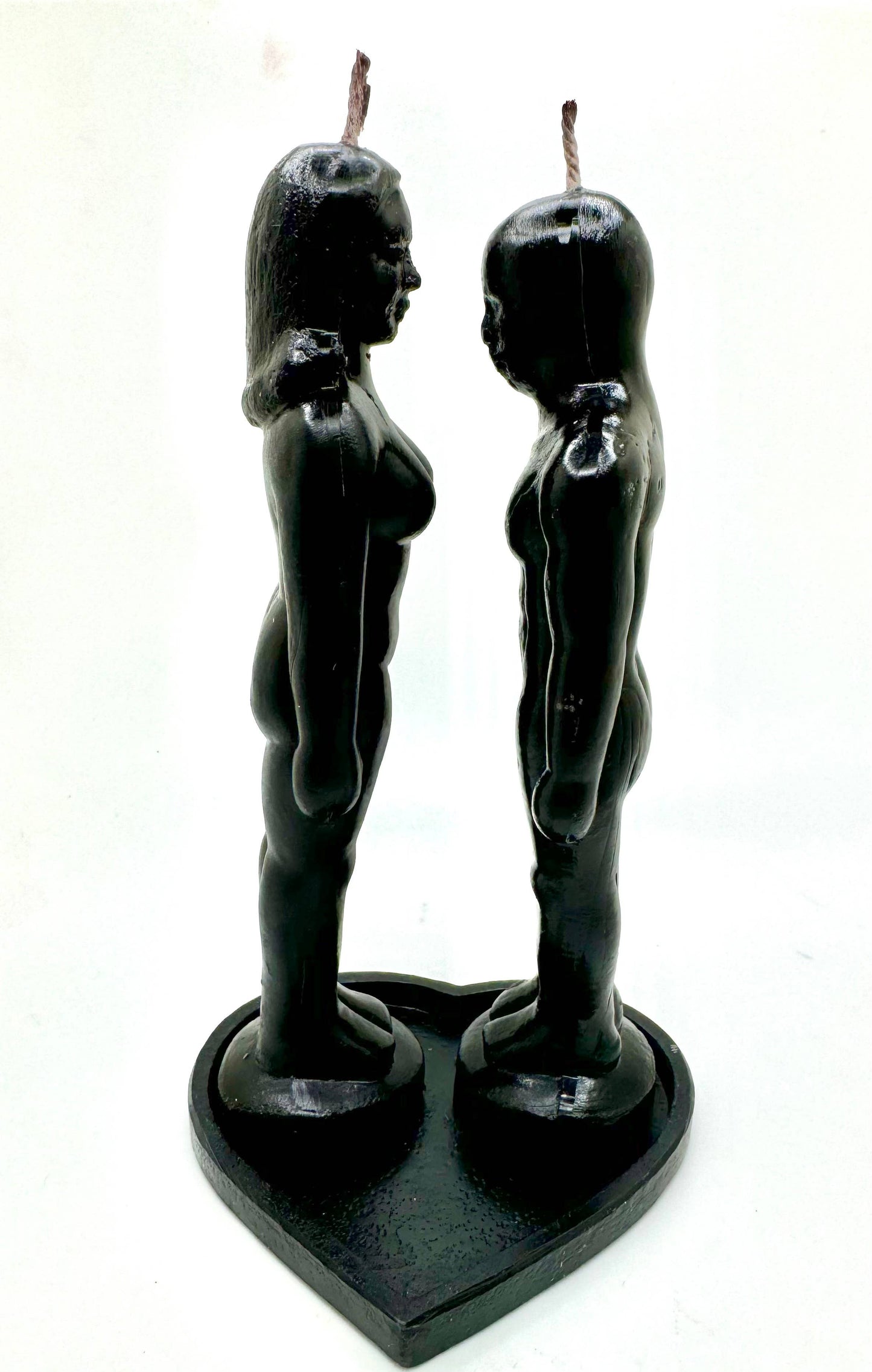 Black Heart shaped Base face to face candles