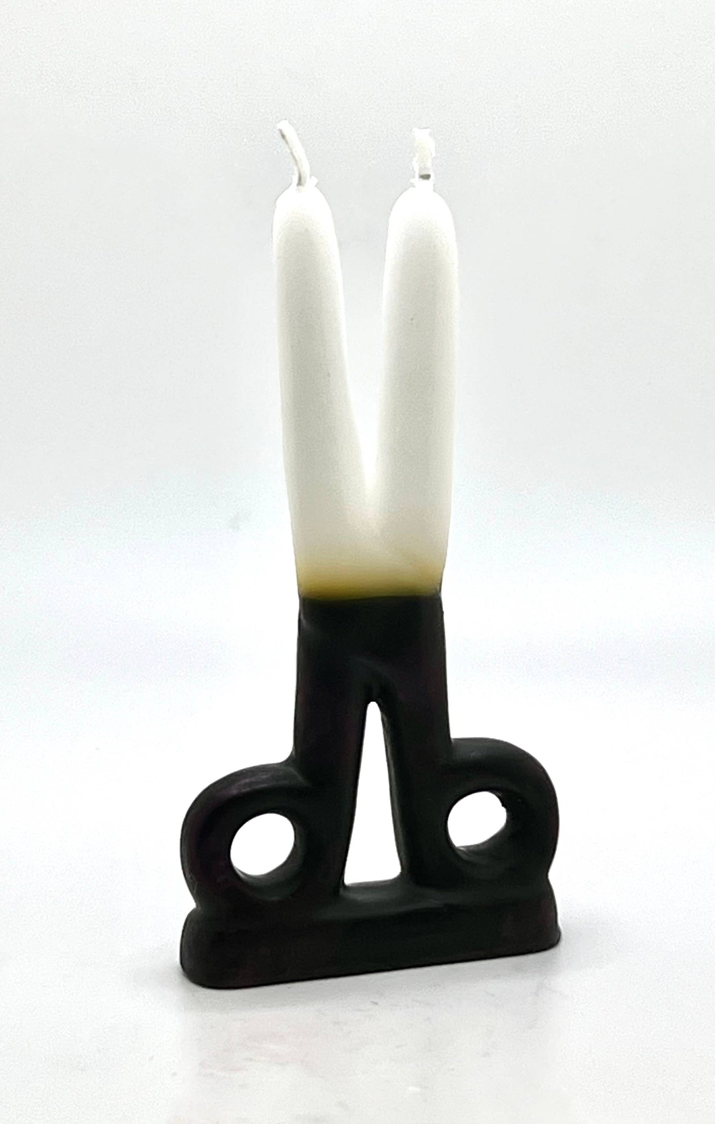 Scissors shape candle White and Black reversible 5-6"