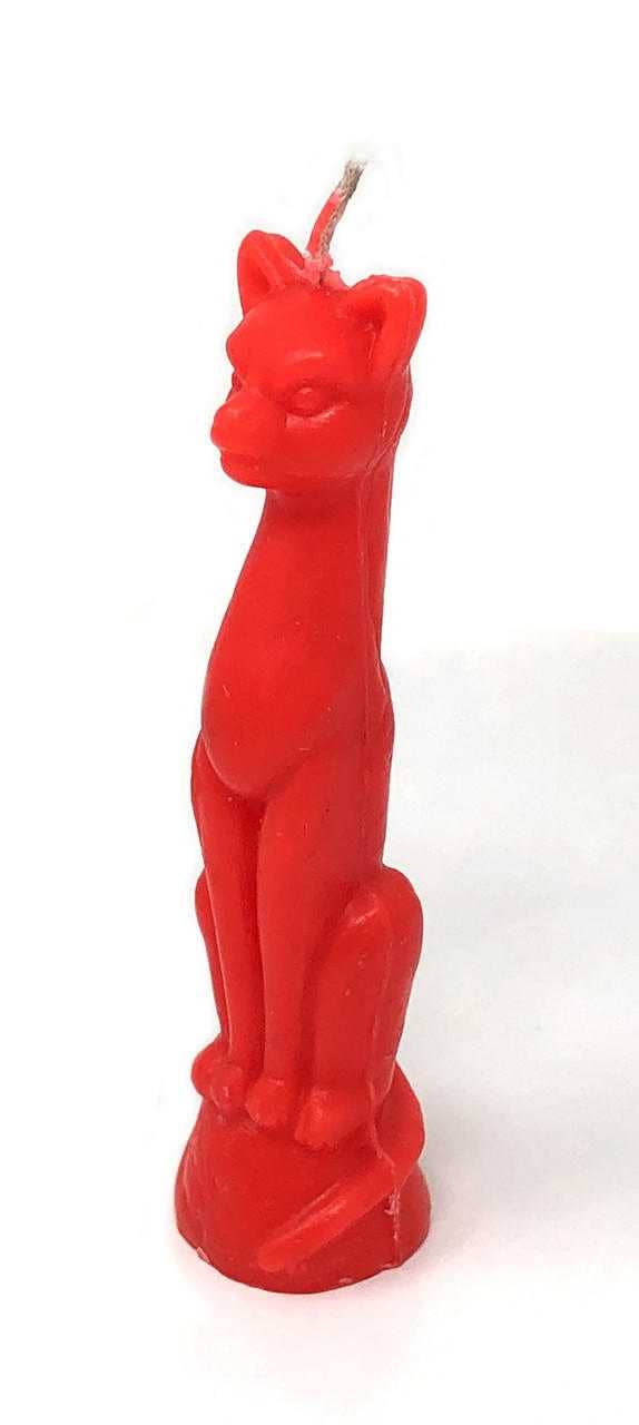 Cat Candle Red