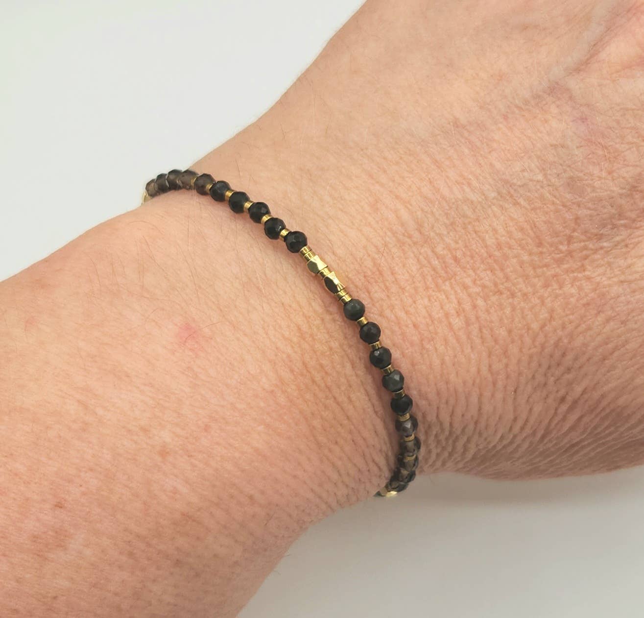 GROUNDING/BALANCE-Obsidian/Smoky Quartz/Hematite Bracelet: OPTION #1: Bracelets Only