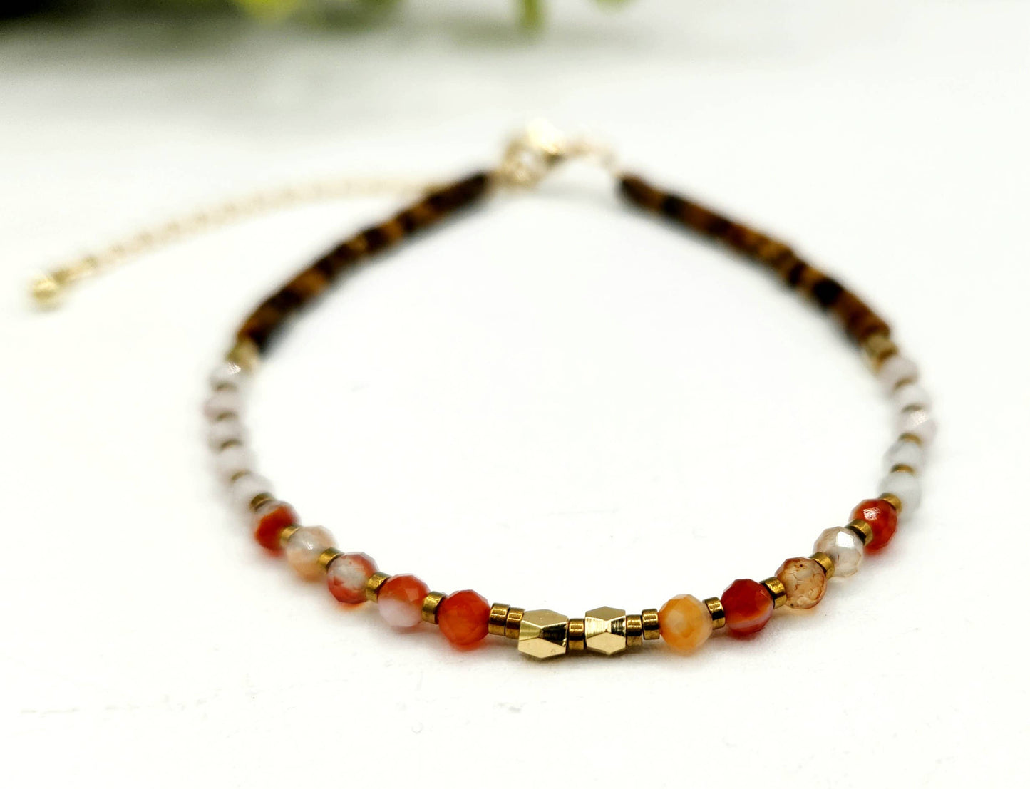 DEPRESSION SUPPORT-Carnelian/Rose Quartz/Tiger Eye Bracelet: OPTION #1: Bracelets Only