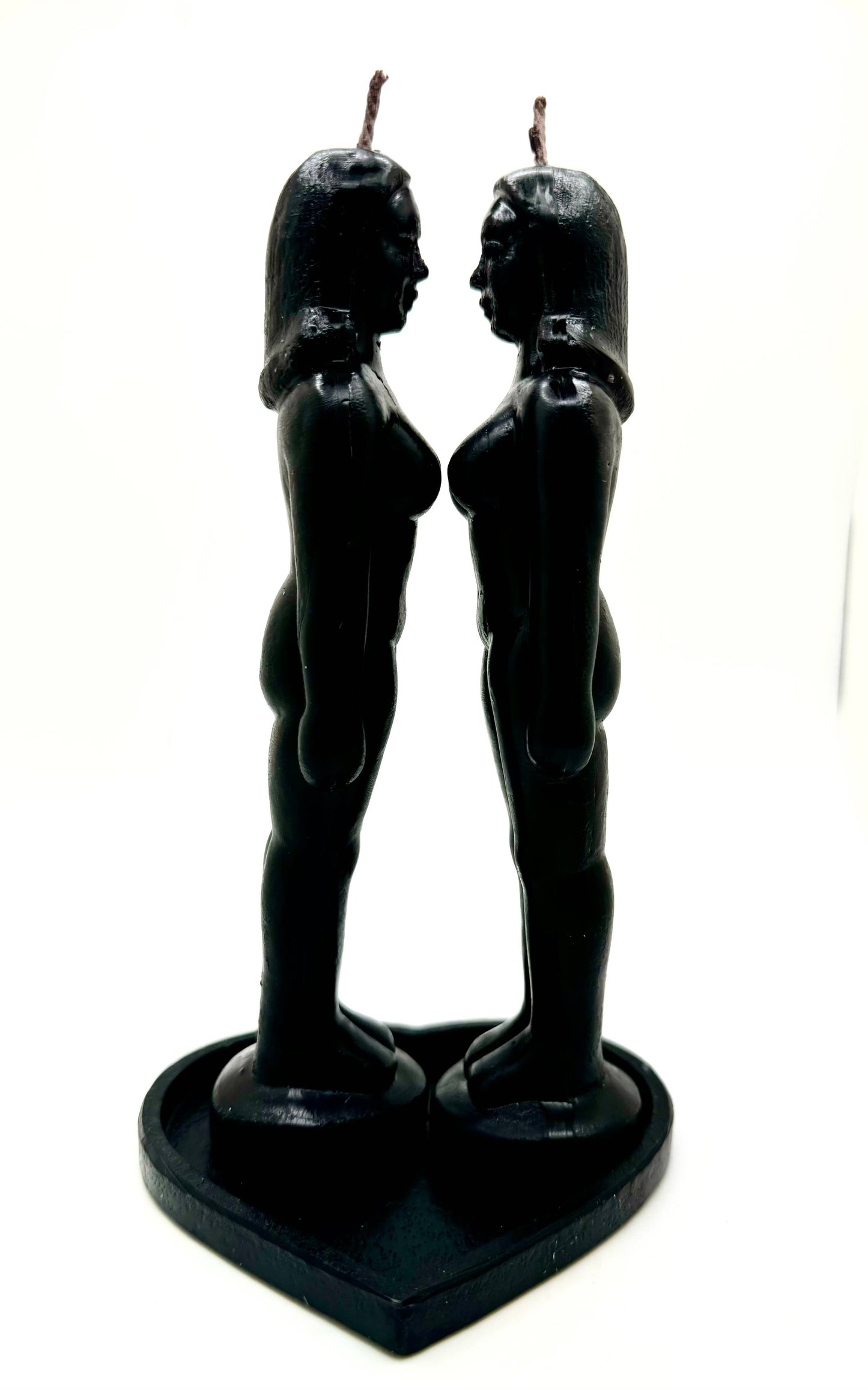 Black Heart shaped Base face to face candles