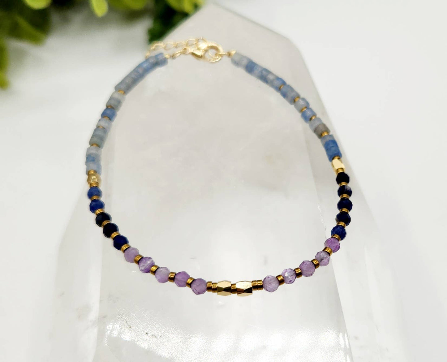 ANXIETY SUPPORT-Amethyst/Sodalite/Blue Aventurine -Bracelet : OPTION #1: Bracelets Only