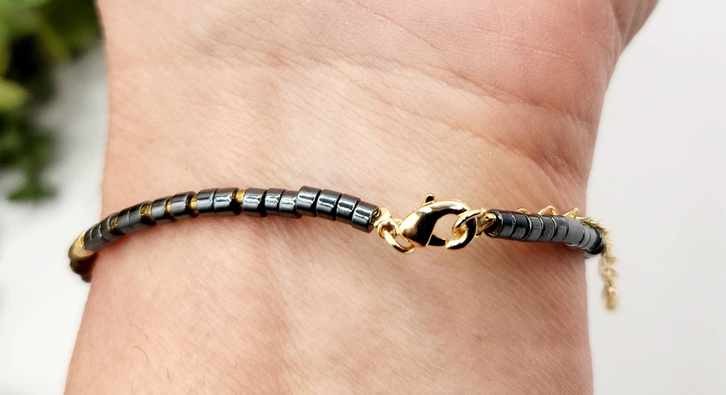 TRIPLE PROTECTION-Obsidian/Tiger Eye/Hematite Bracelet 3mm: OPTION #1: Bracelets Only