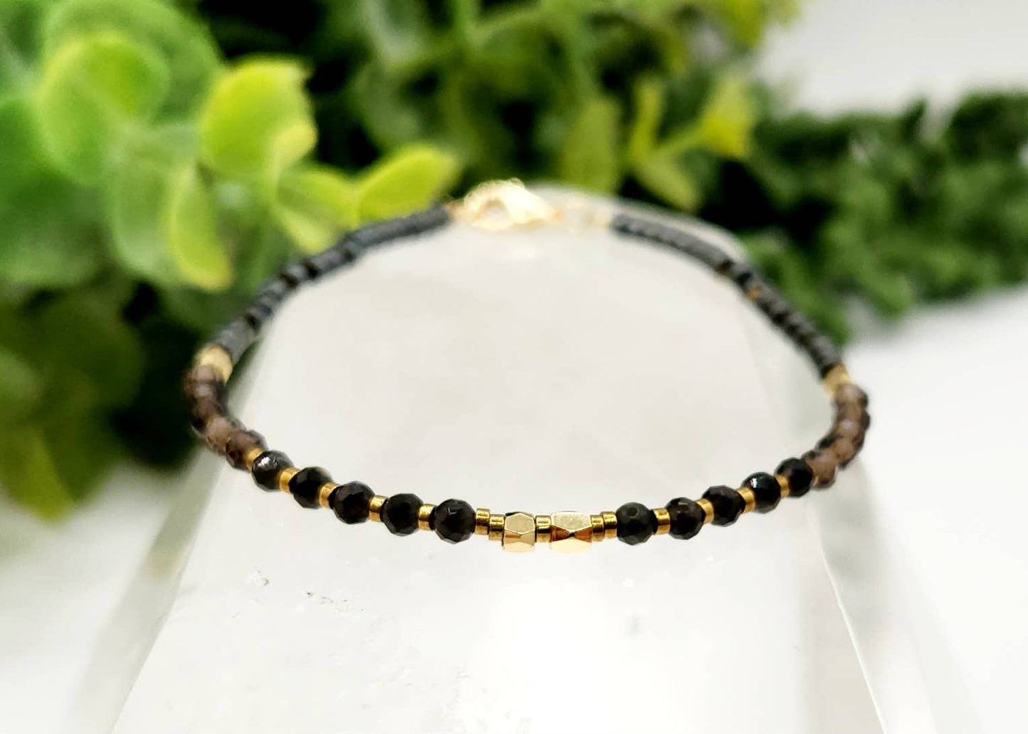 GROUNDING/BALANCE-Obsidian/Smoky Quartz/Hematite Bracelet: OPTION #1: Bracelets Only