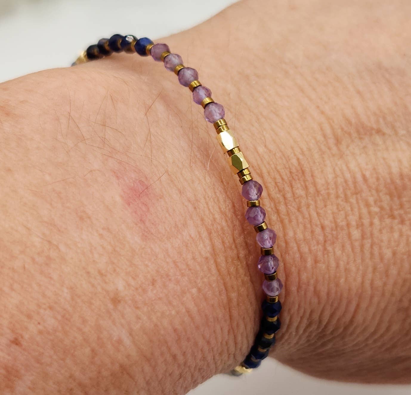 ANXIETY SUPPORT-Amethyst/Sodalite/Blue Aventurine -Bracelet : OPTION #1: Bracelets Only
